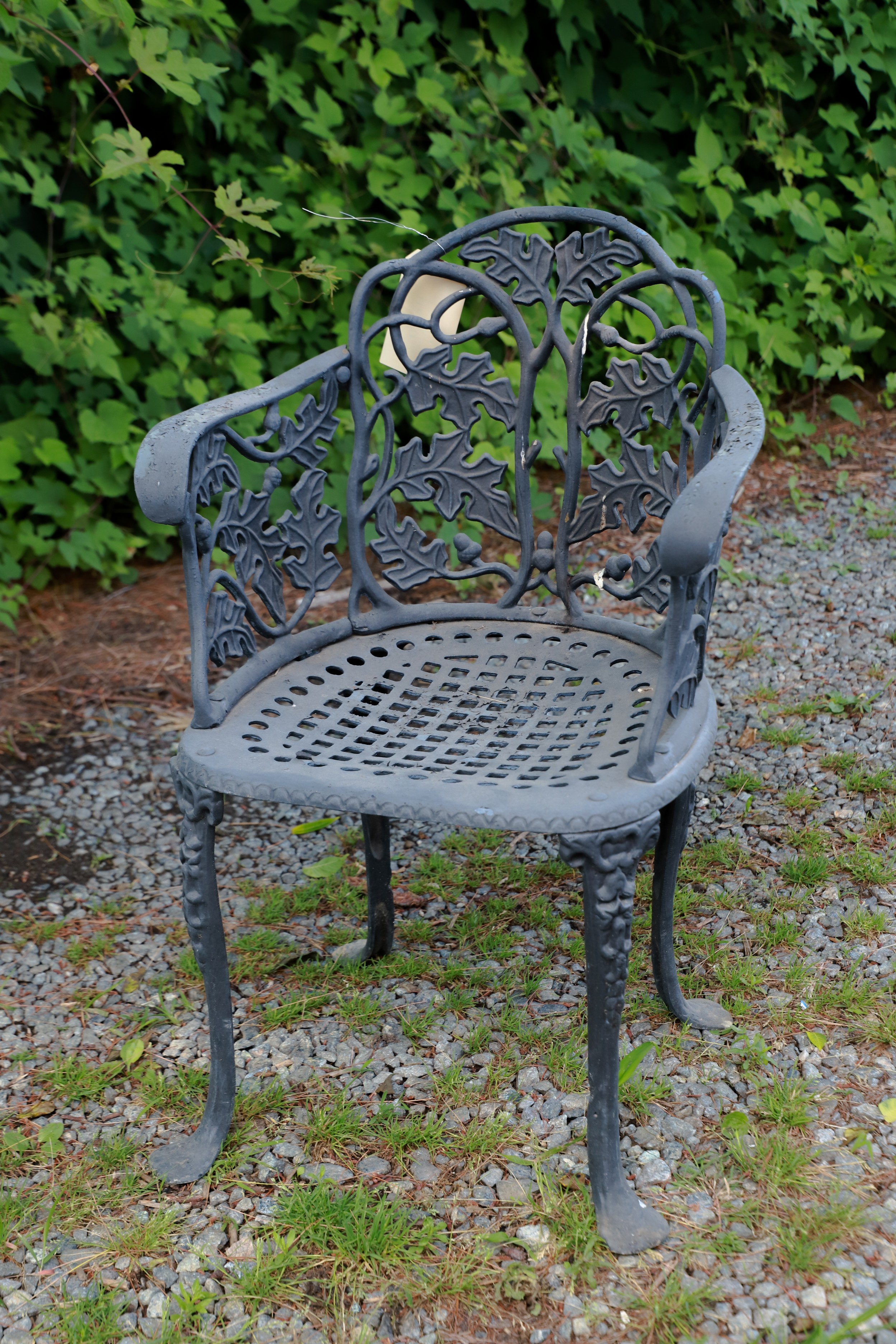 Victorian style pierced metal armchair  3b63b1