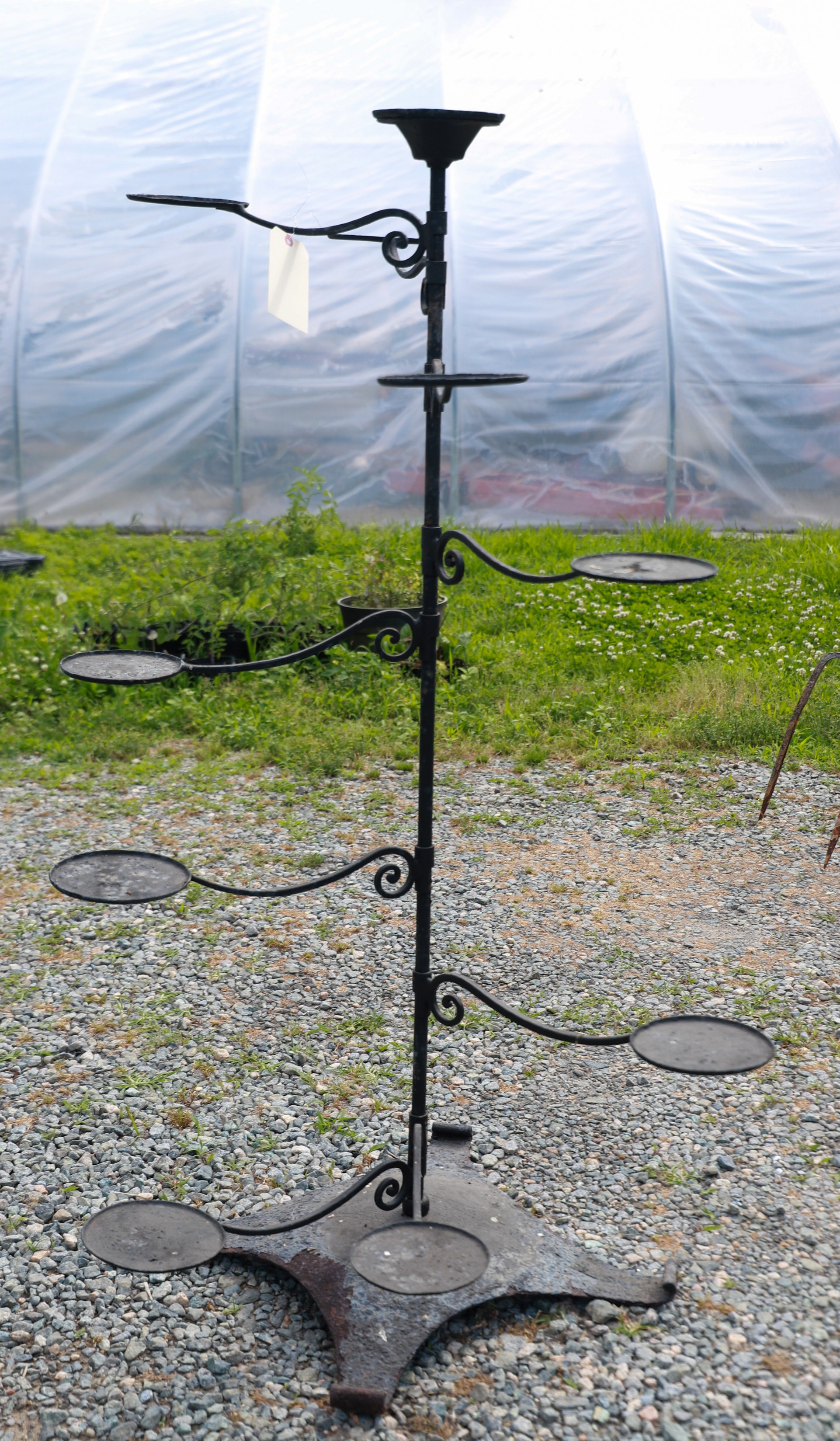 Adjustable tiered plant stand, 9 arms,