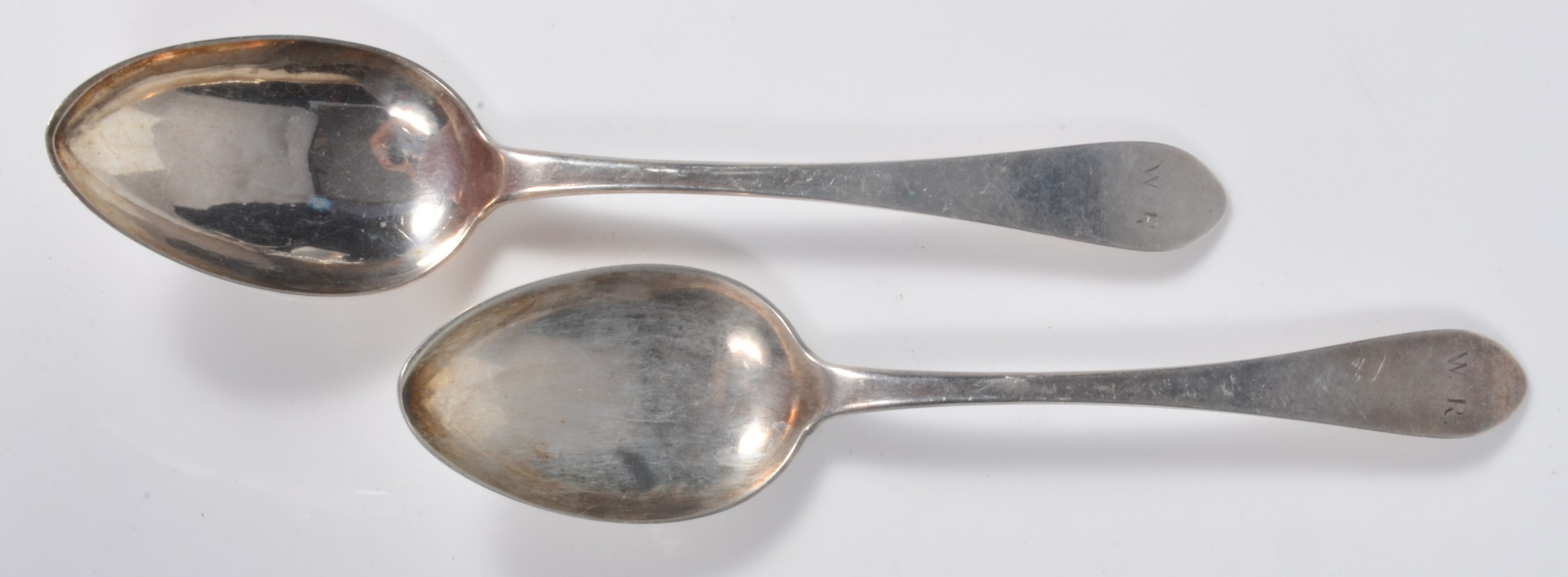  2 G Aiken coin silver tablespoons  3b63d7