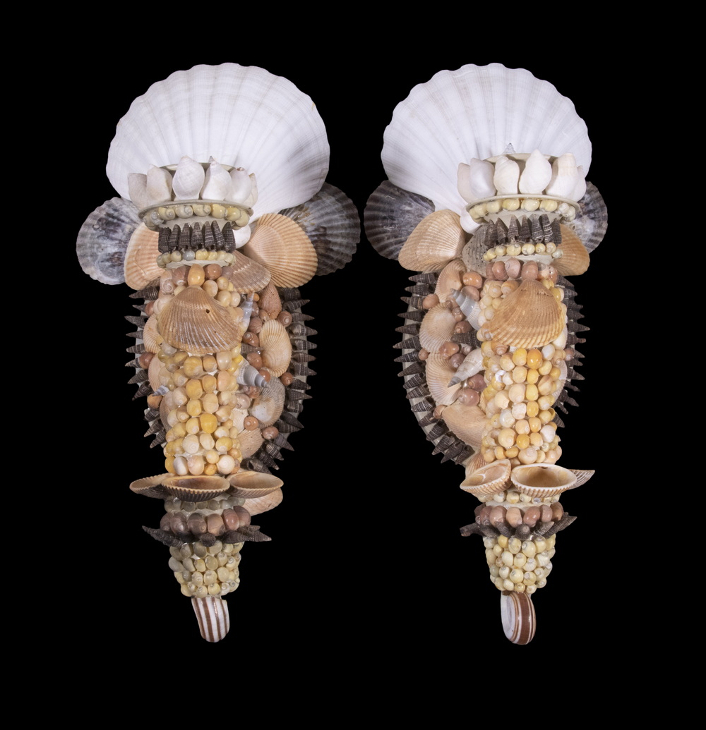 PR CANDLE SCONCES Pair of Seashell