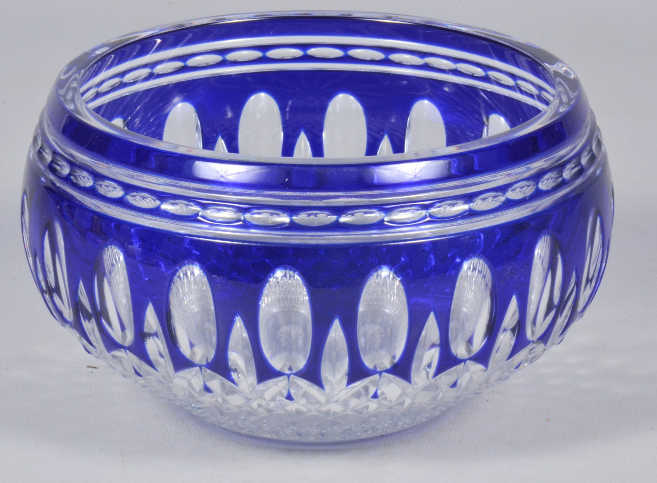 Waterford cobalt cut to clear bowl  3b649f