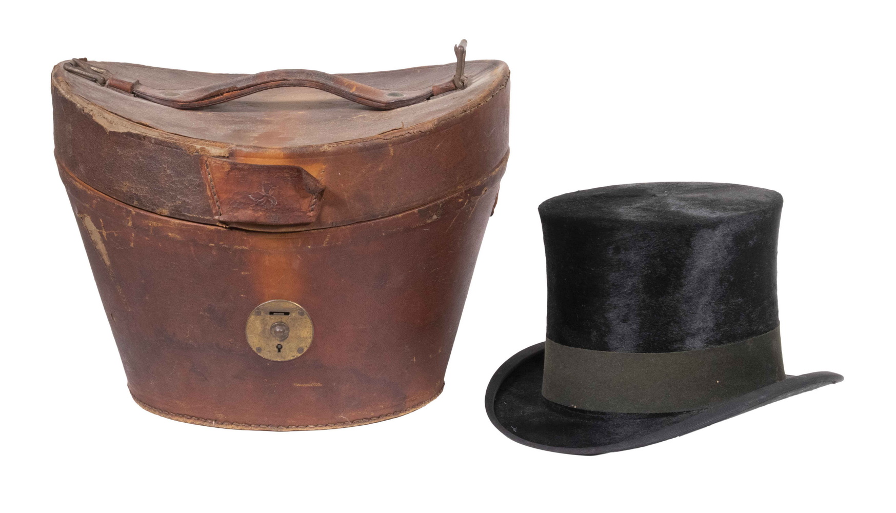 BEAVER TOP HAT IN LEATHER CASE 3b64dc