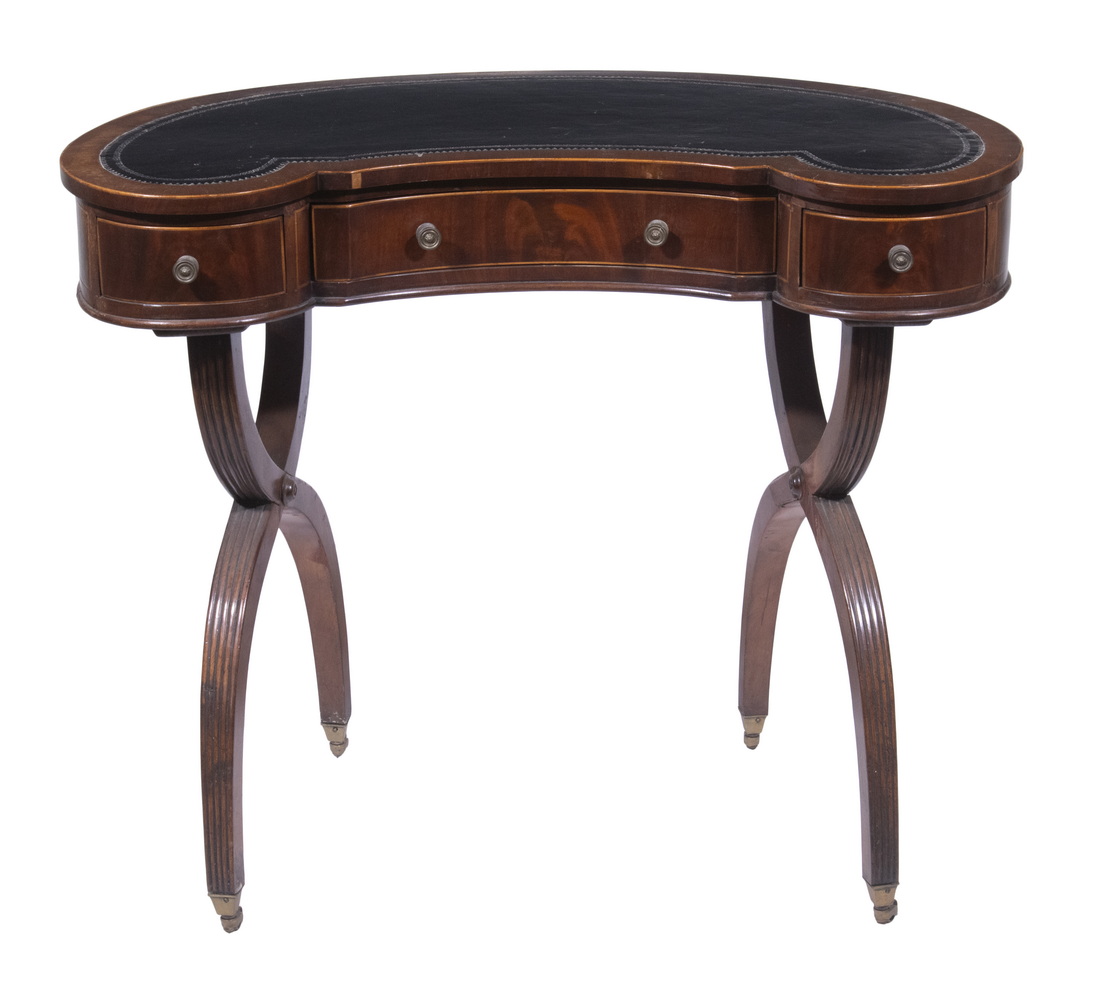 ENGLISH KIDNEY SHAPED WRITING DESK 19th