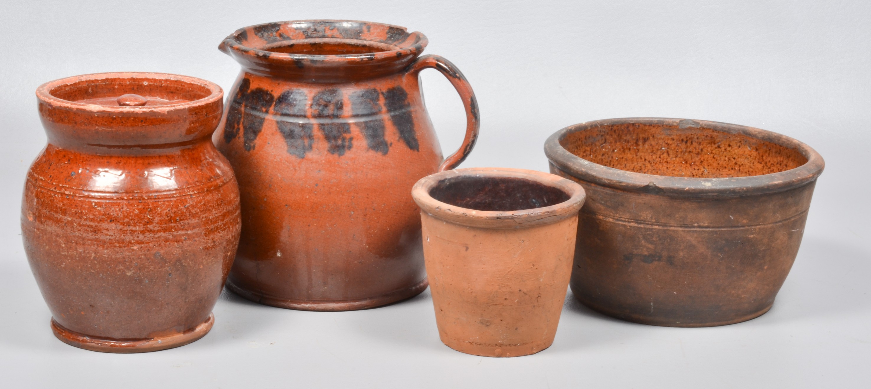 (4) Redware vessels to include