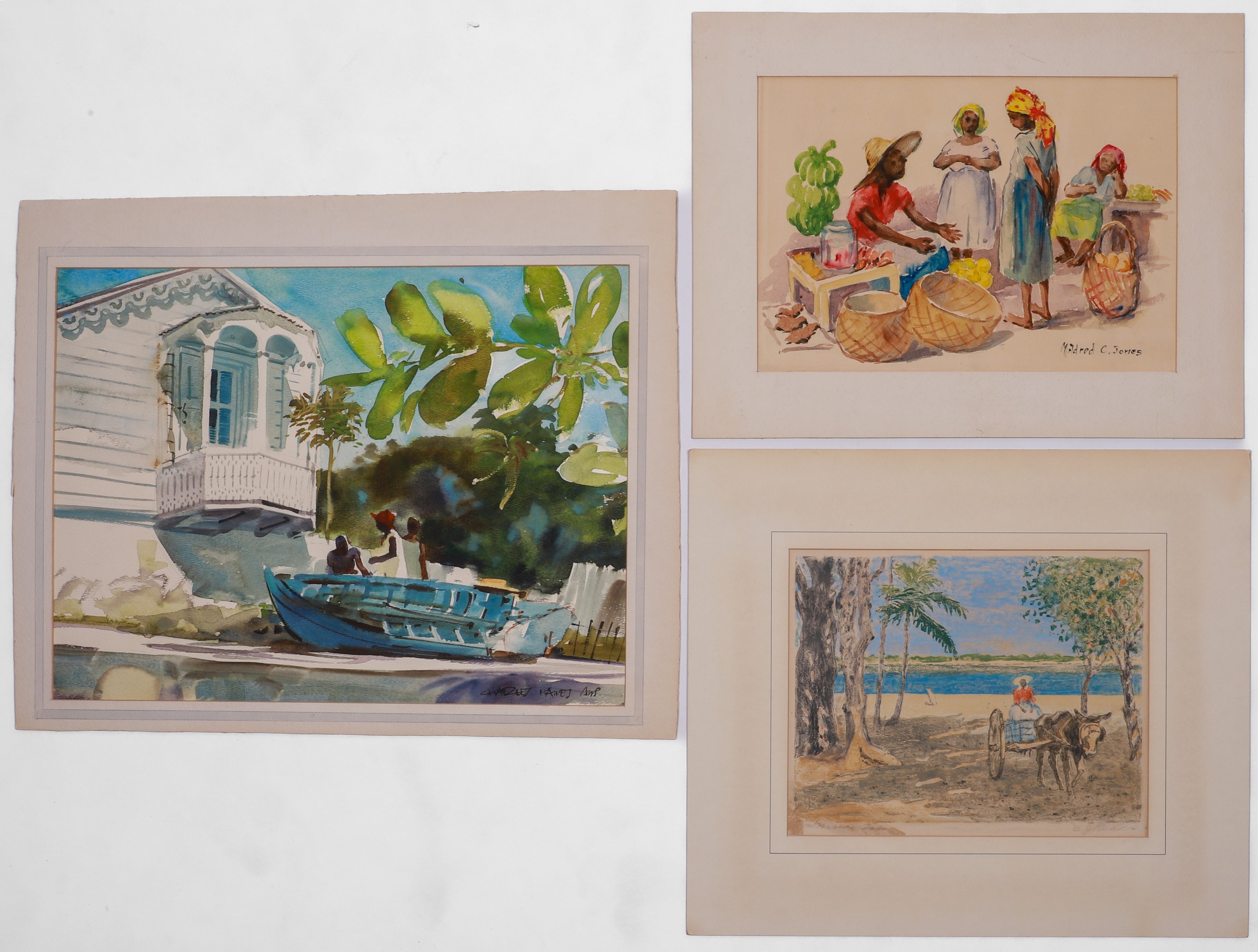  3 Caribbean artworks on paper 3b652b