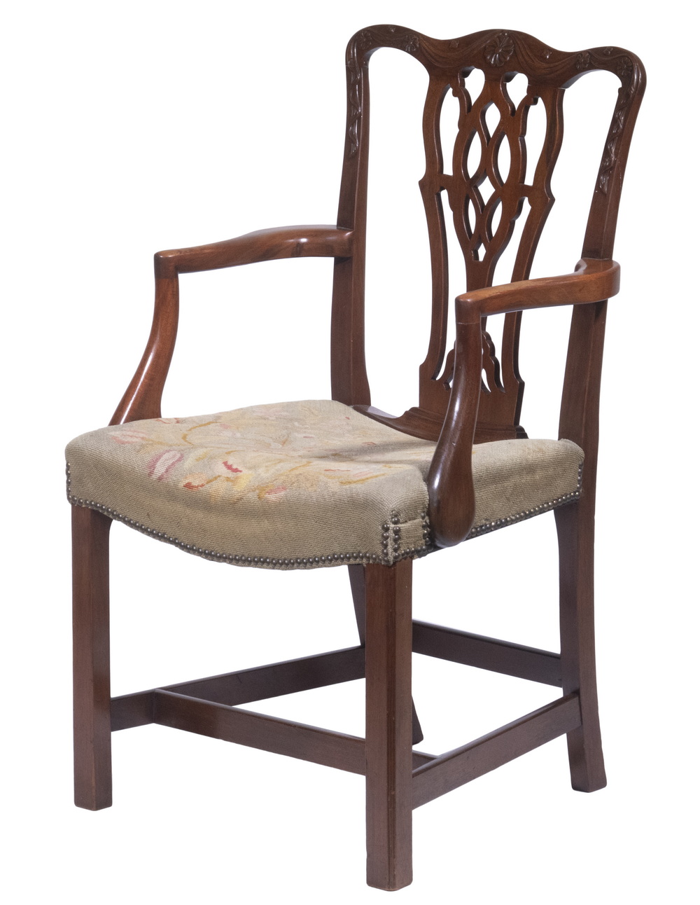 SINGLE CHIPPENDALE ARMCHAIR WITH