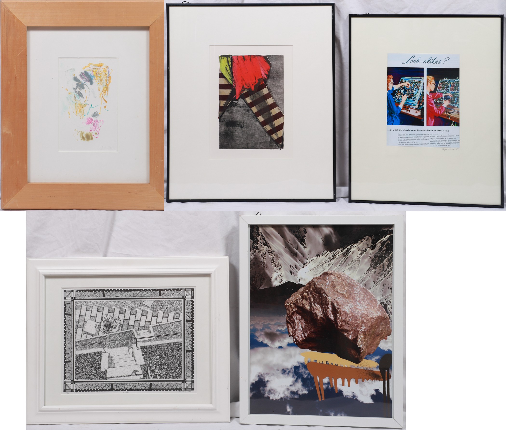  5 Framed contemporary prints  3b658c