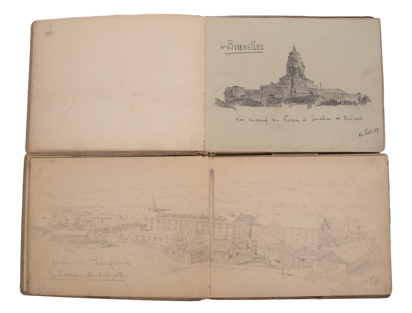 (2) 1908-1915 GERMAN ARCHITECTS SKETCHBOOKS