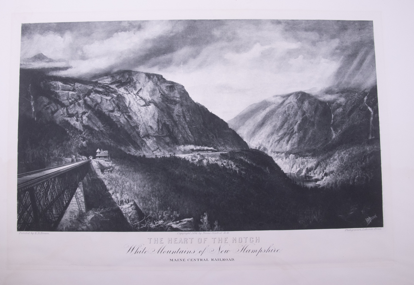 PHOTOGRAVURE OF WHITE MOUNTAINS  3b6622