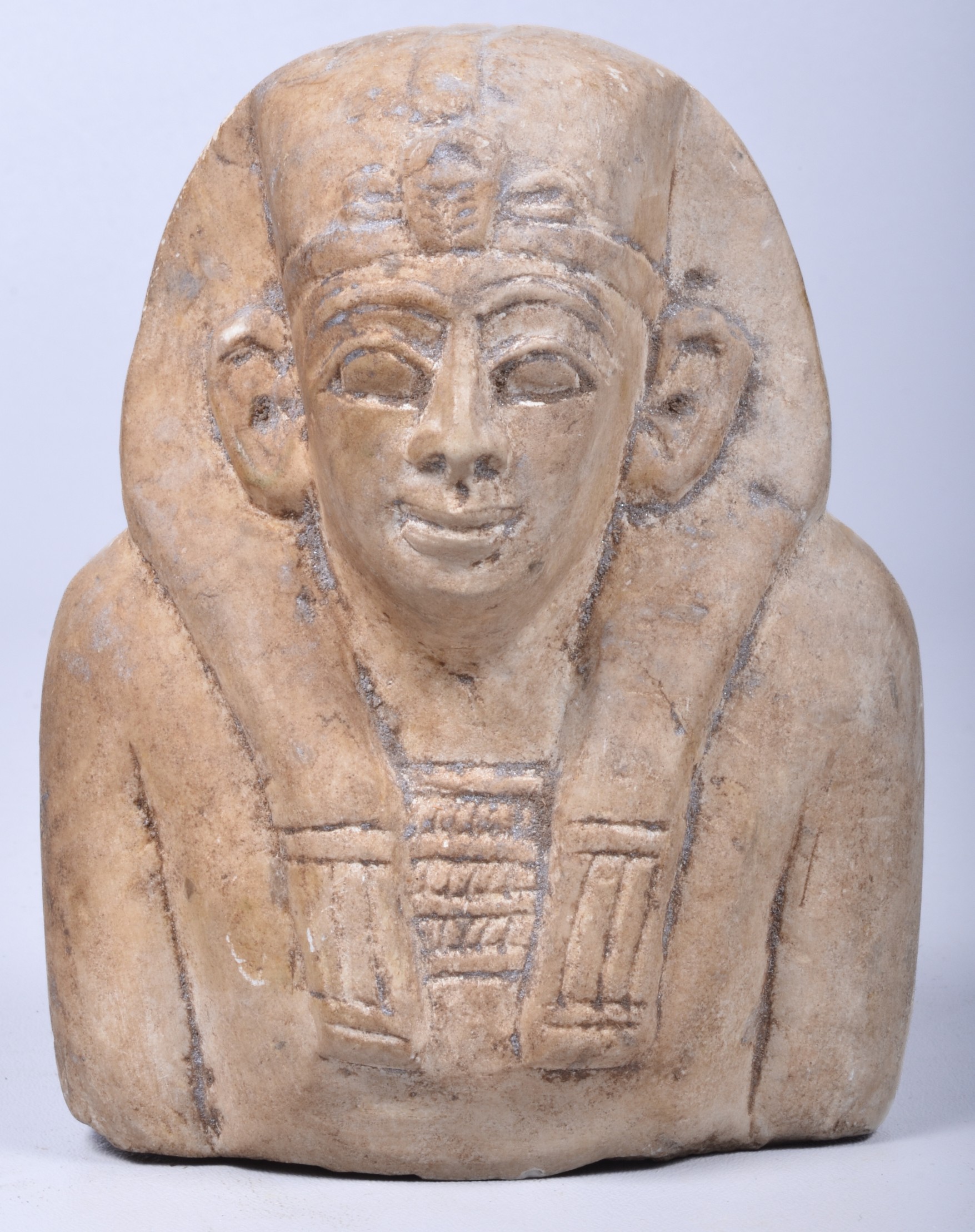 Egyptian stone carved bust of a Pharaoh,