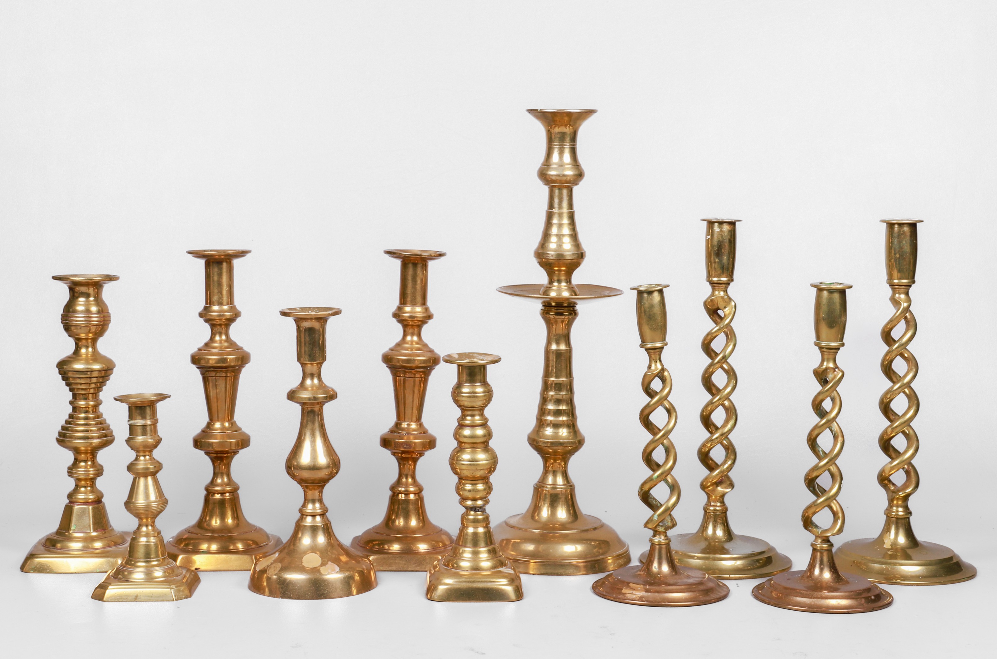 (11) Brass Candlesticks to include