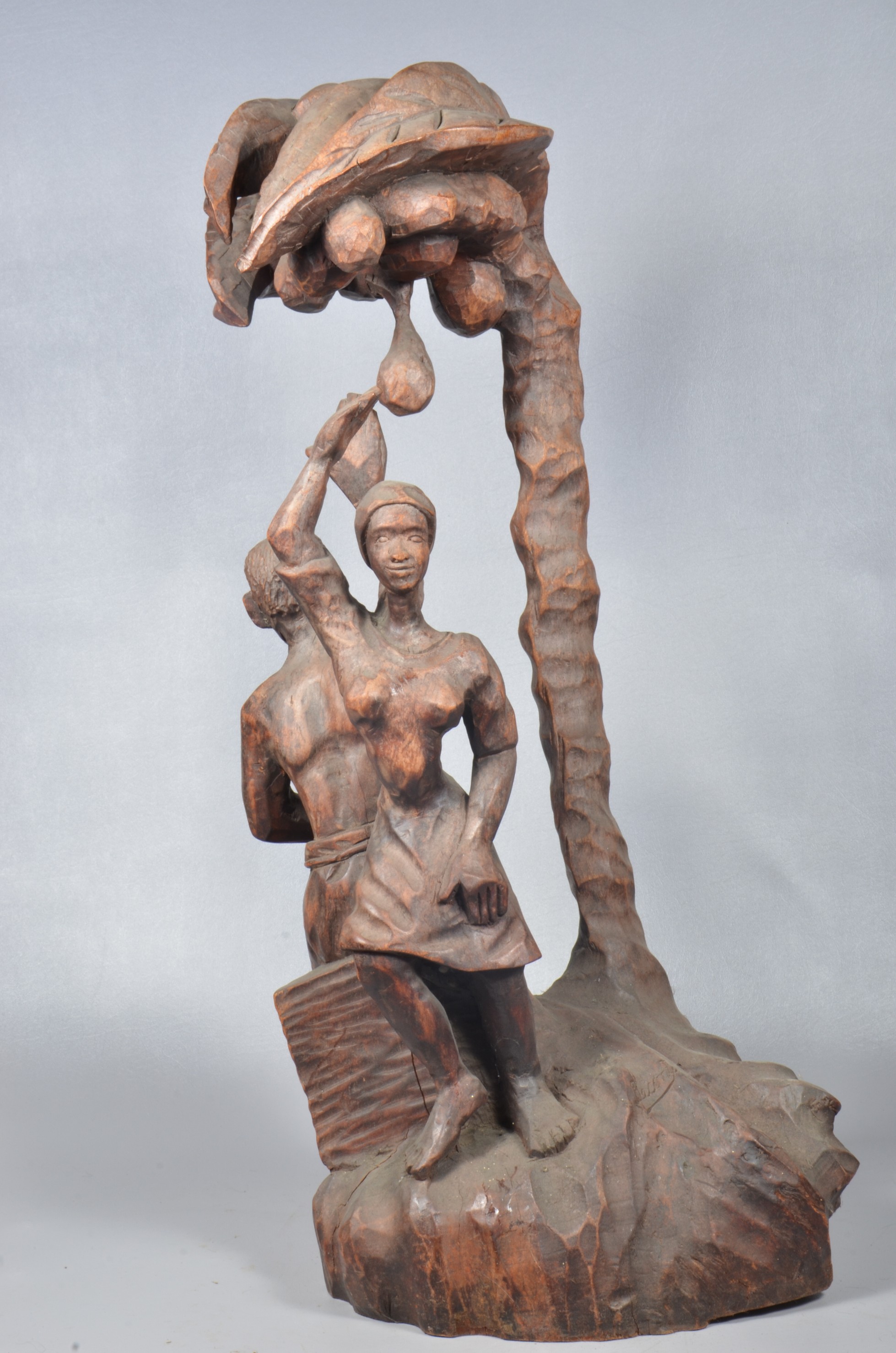 Large carved wood African sculpture,