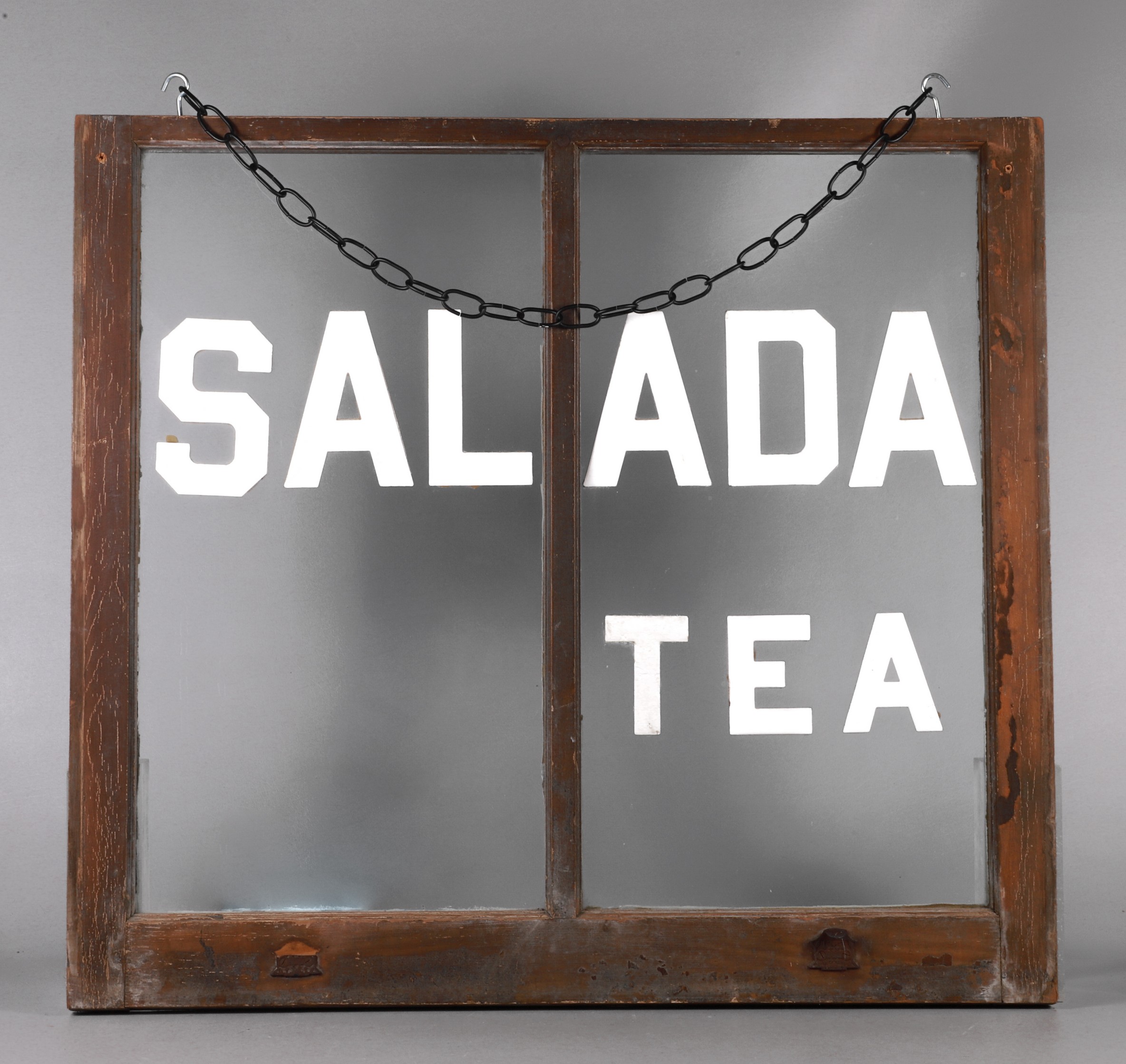Salada Tea enamel advertising window,