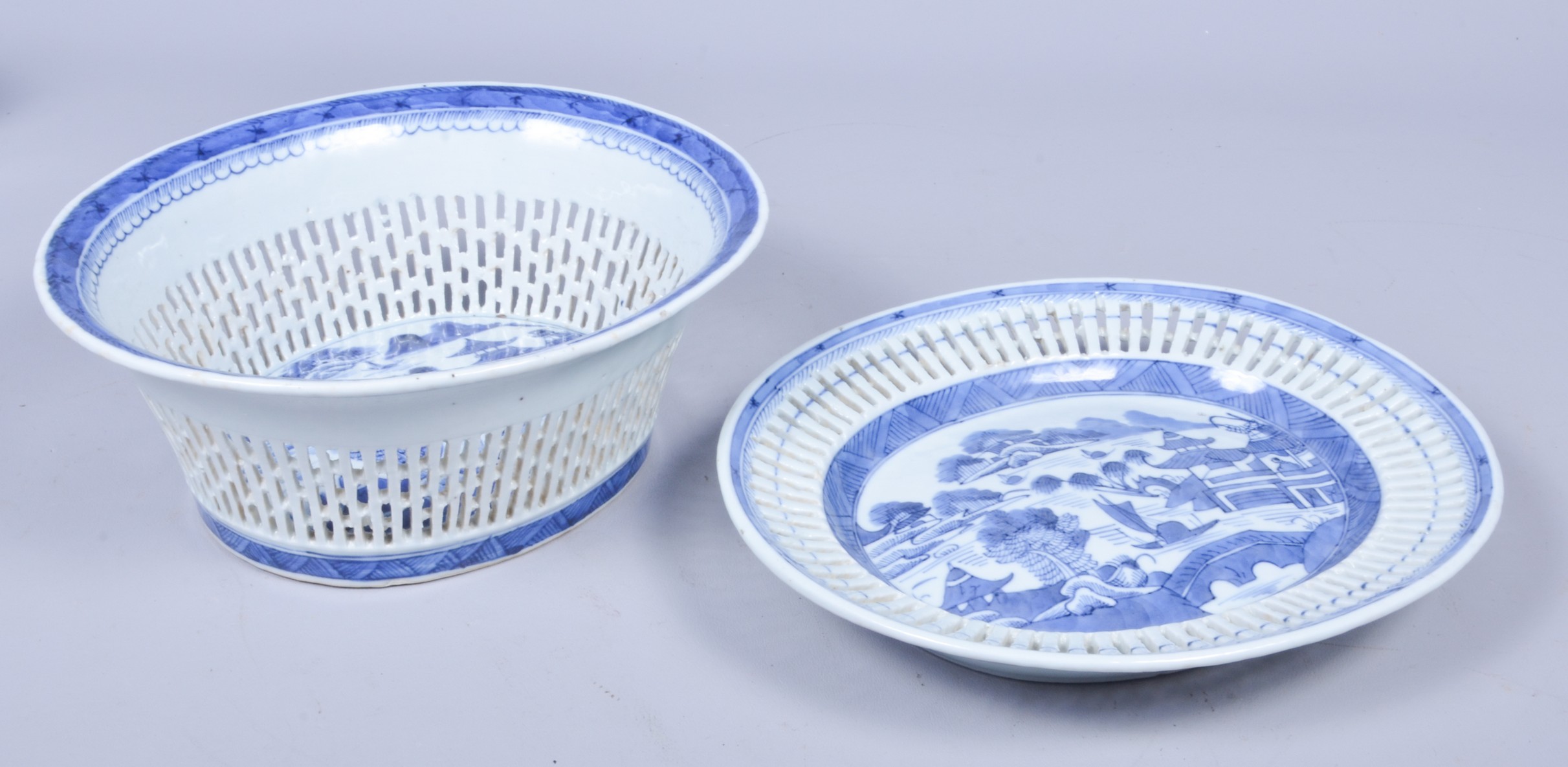 Chinese Canton blue & white porcelain