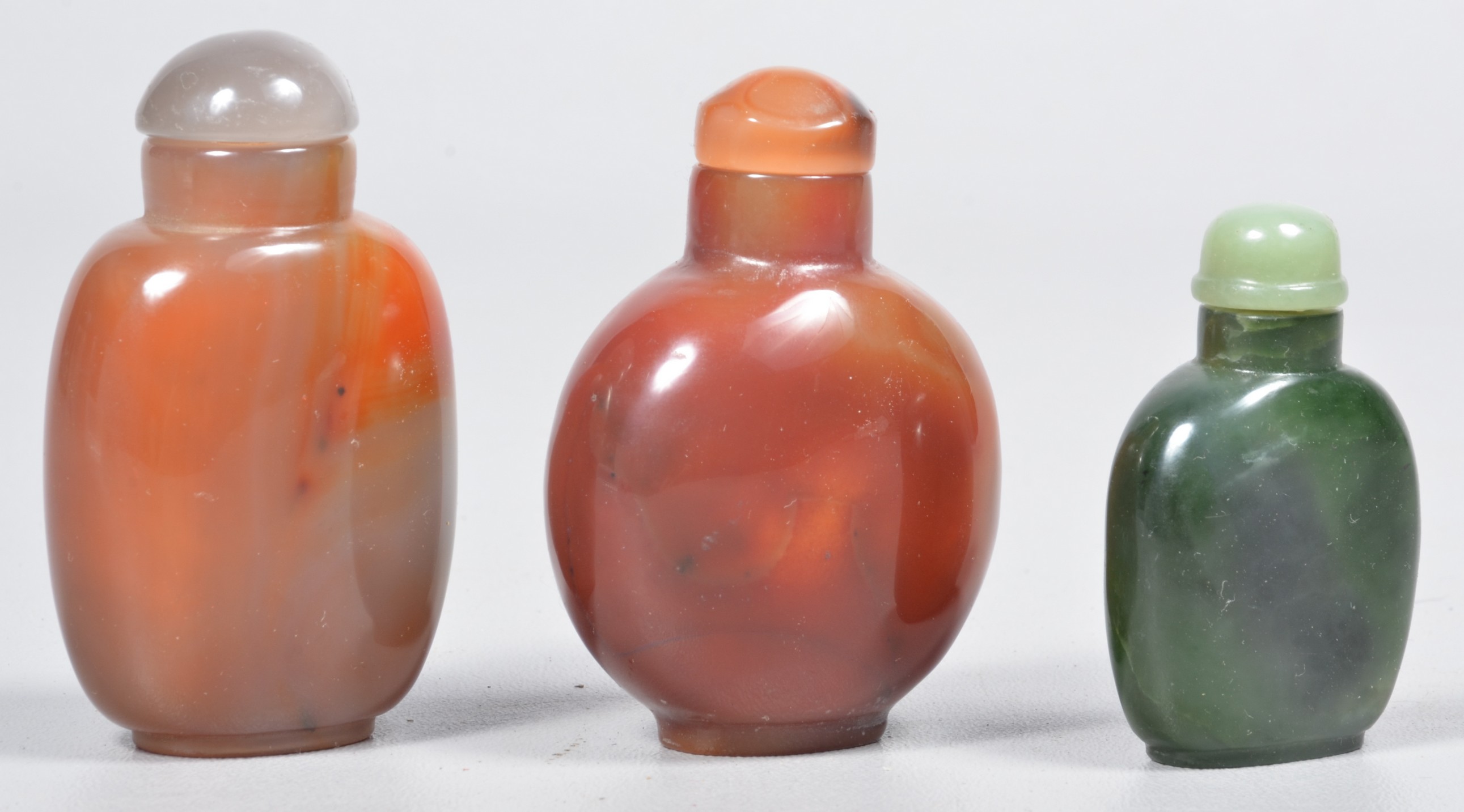 (3) Chinese stone snuff bottles,