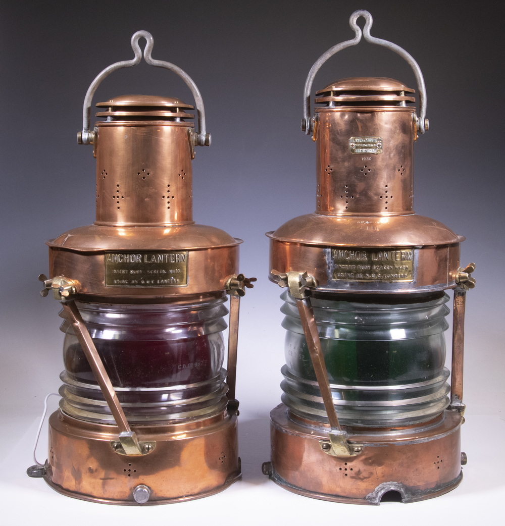 PR OF 1930 COPPER ANCHOR LIGHTS