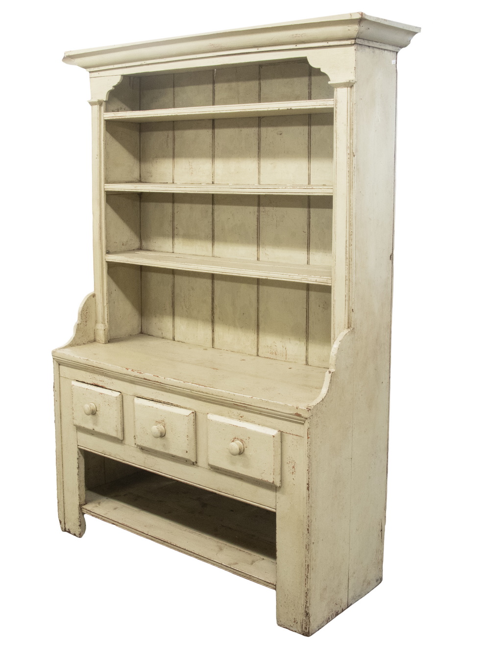PAINTED STEPBACK PEWTER CUPBOARD 3b66e1