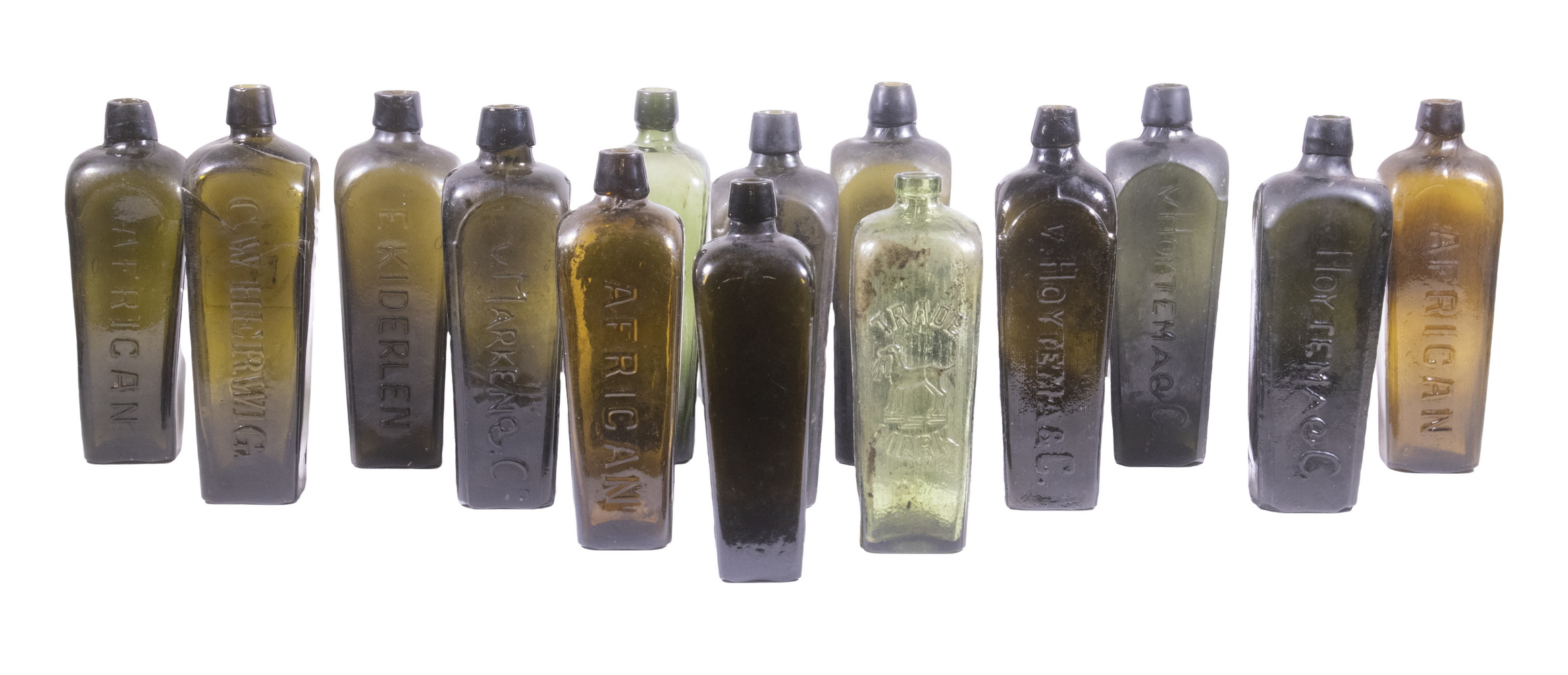 EARLY CASE GIN BOTTLE COLLECTION