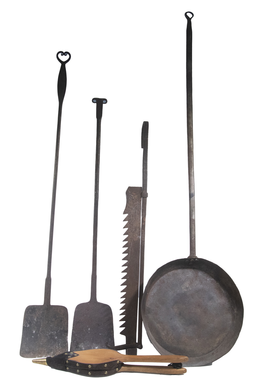 EARLY WROUGHT IRON HEARTH TOOLS  3b6704