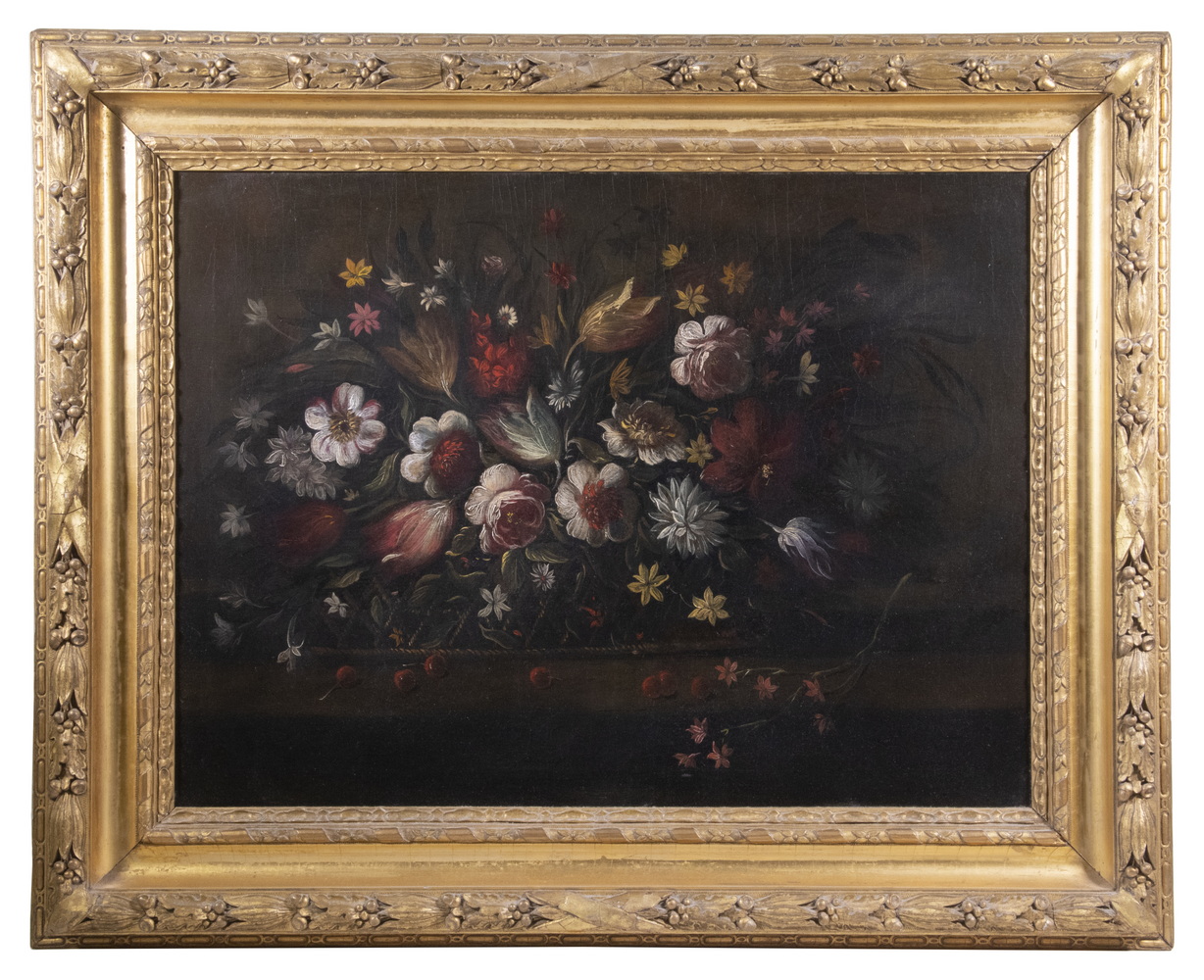 A LARGE 18TH C. DUTCH FLORAL STILL LIFE