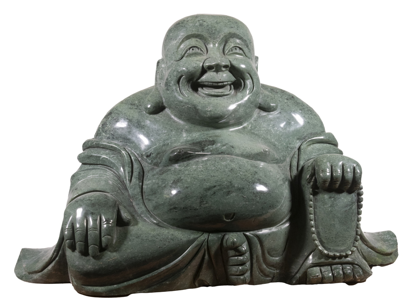 LARGE CHINESE GREENSTONE HOTEI BUDDHA