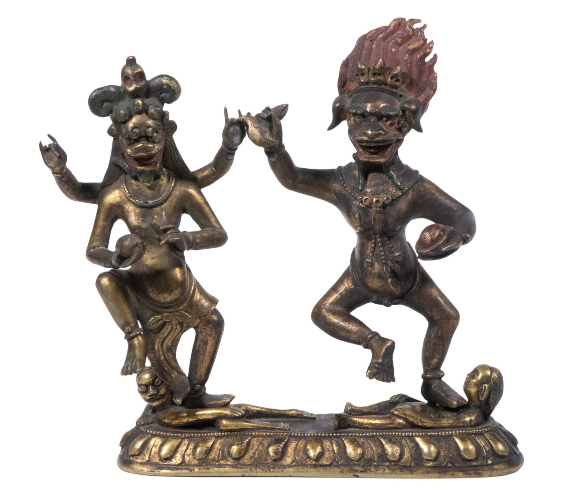 THAI BRONZE DOUBLE FIGURE 19th