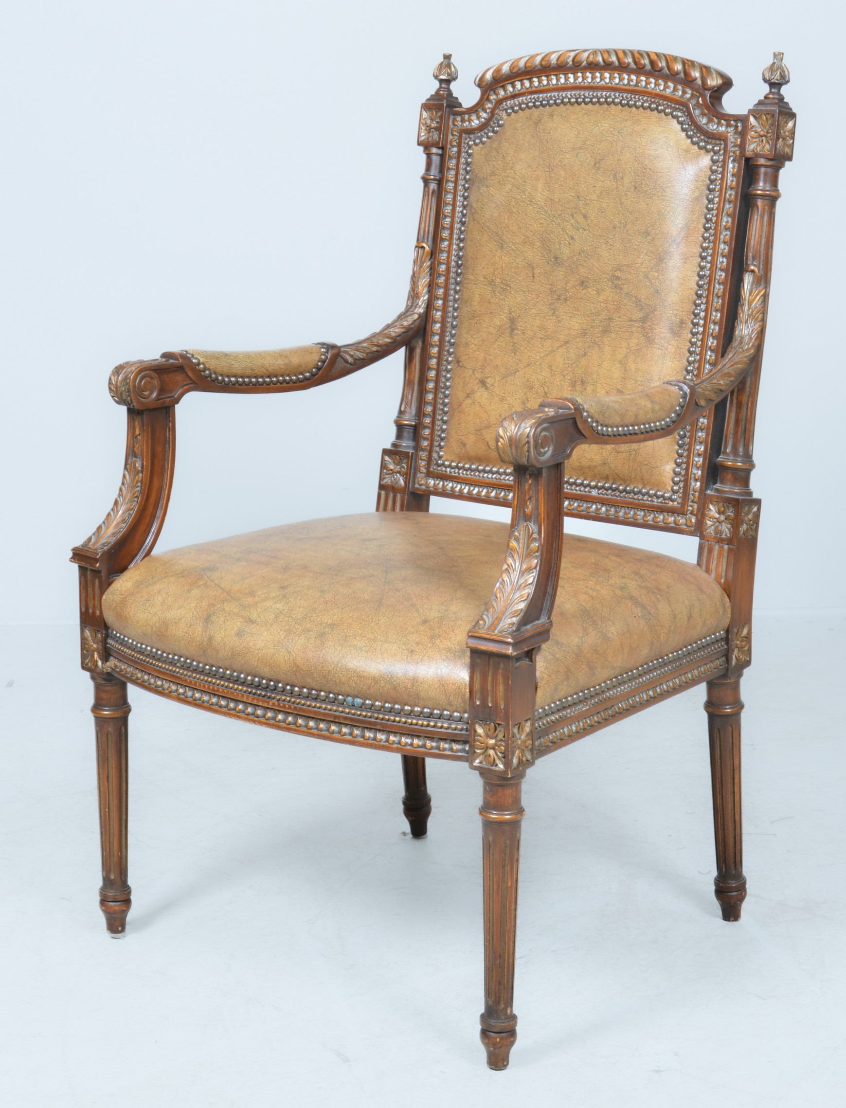 Louis XVI style carved walnut open