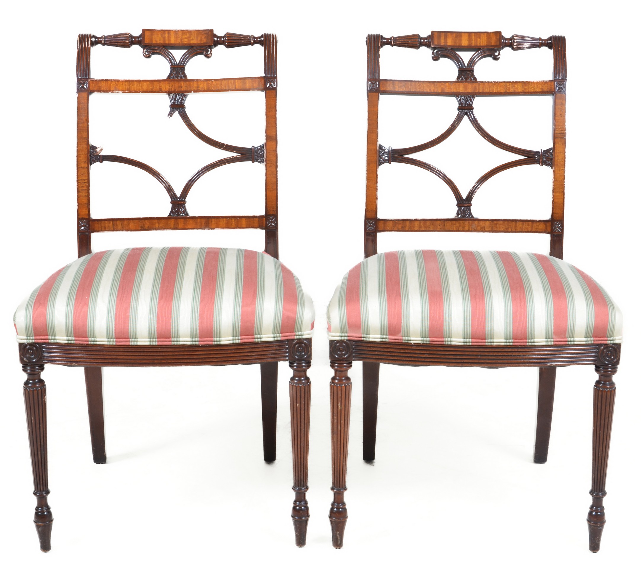 Pair Regency style mahogany side