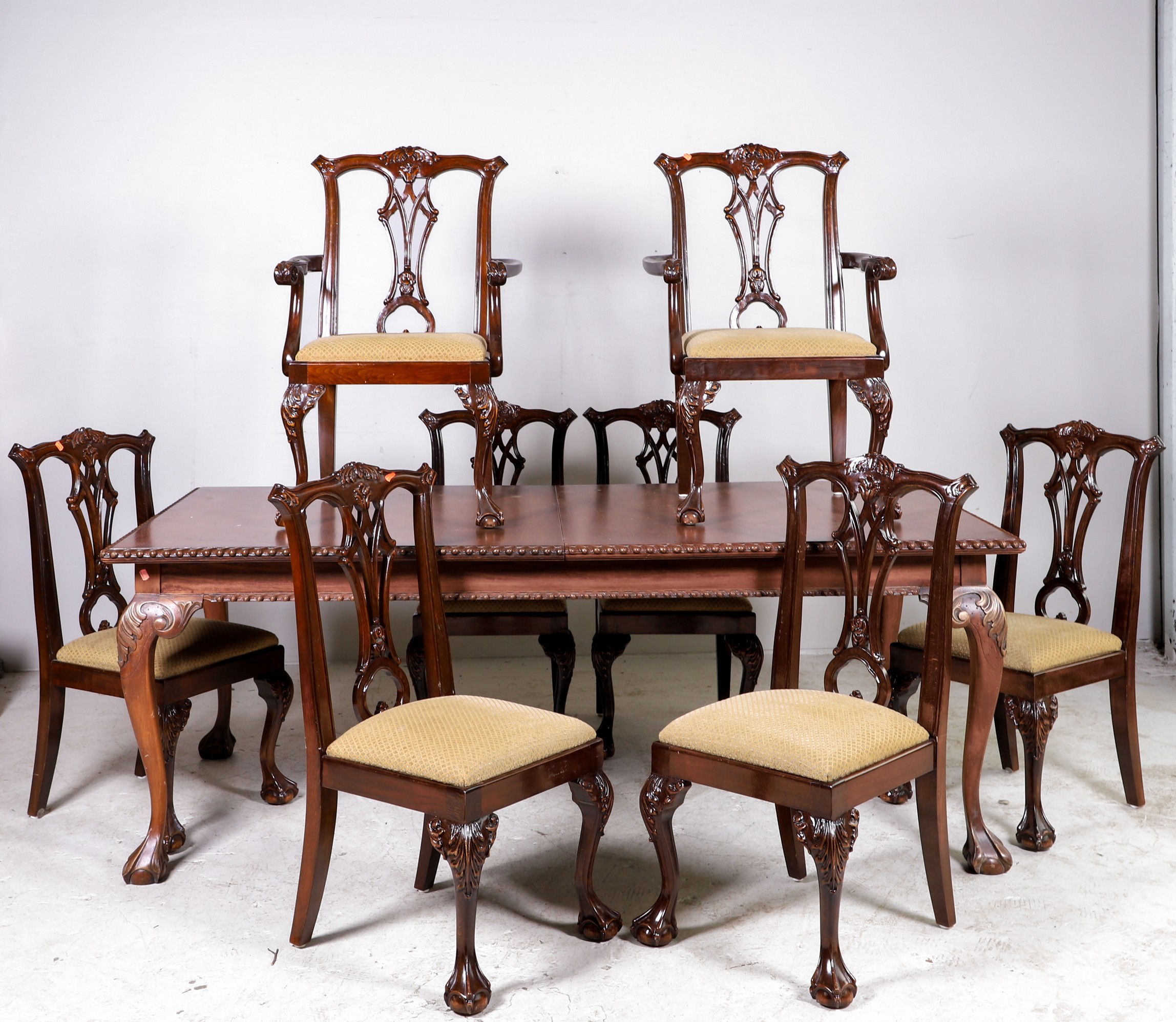 (9) pc Chippendale style mahogany