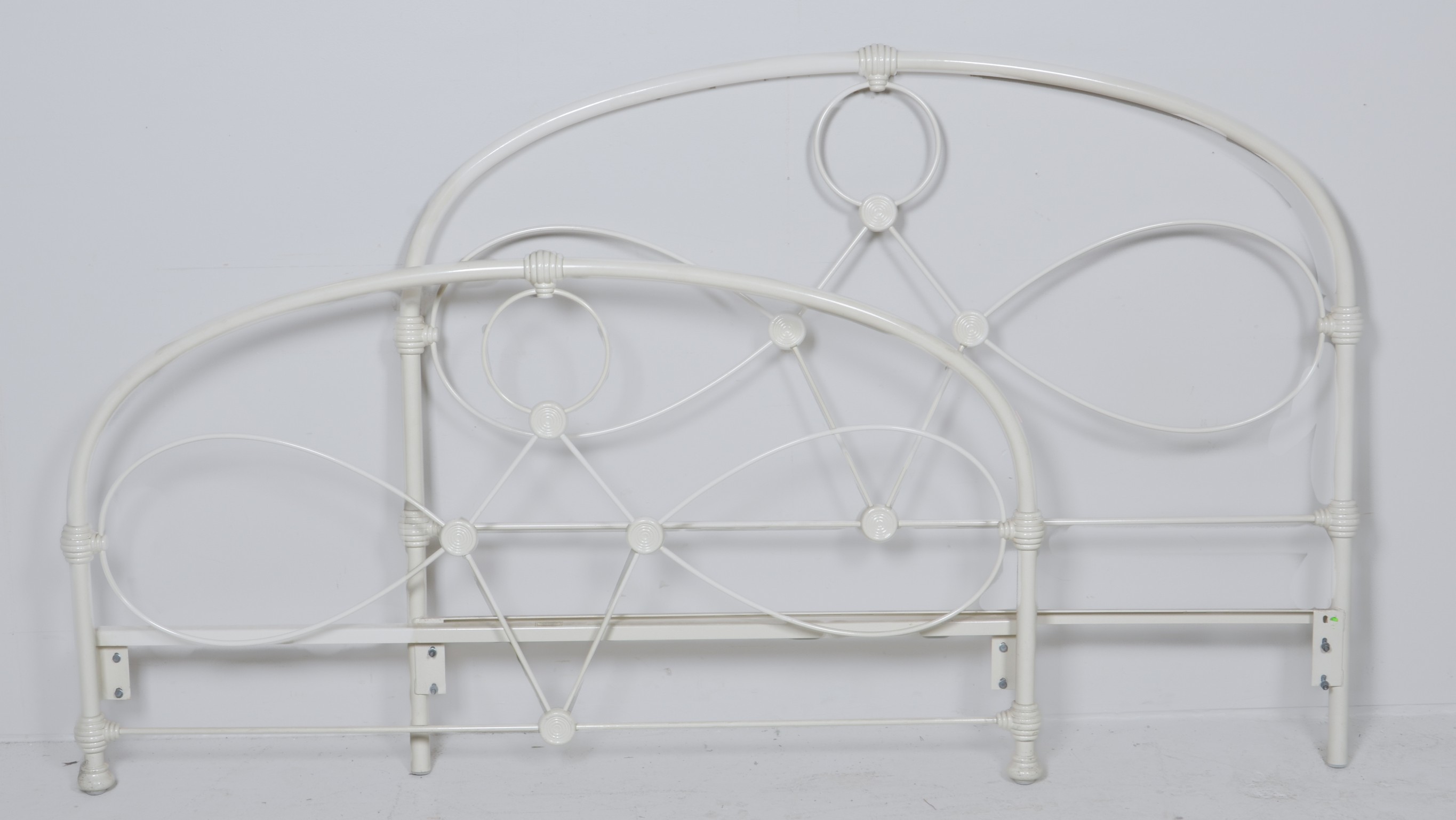 Iron cream painted Queen Size bed, marked