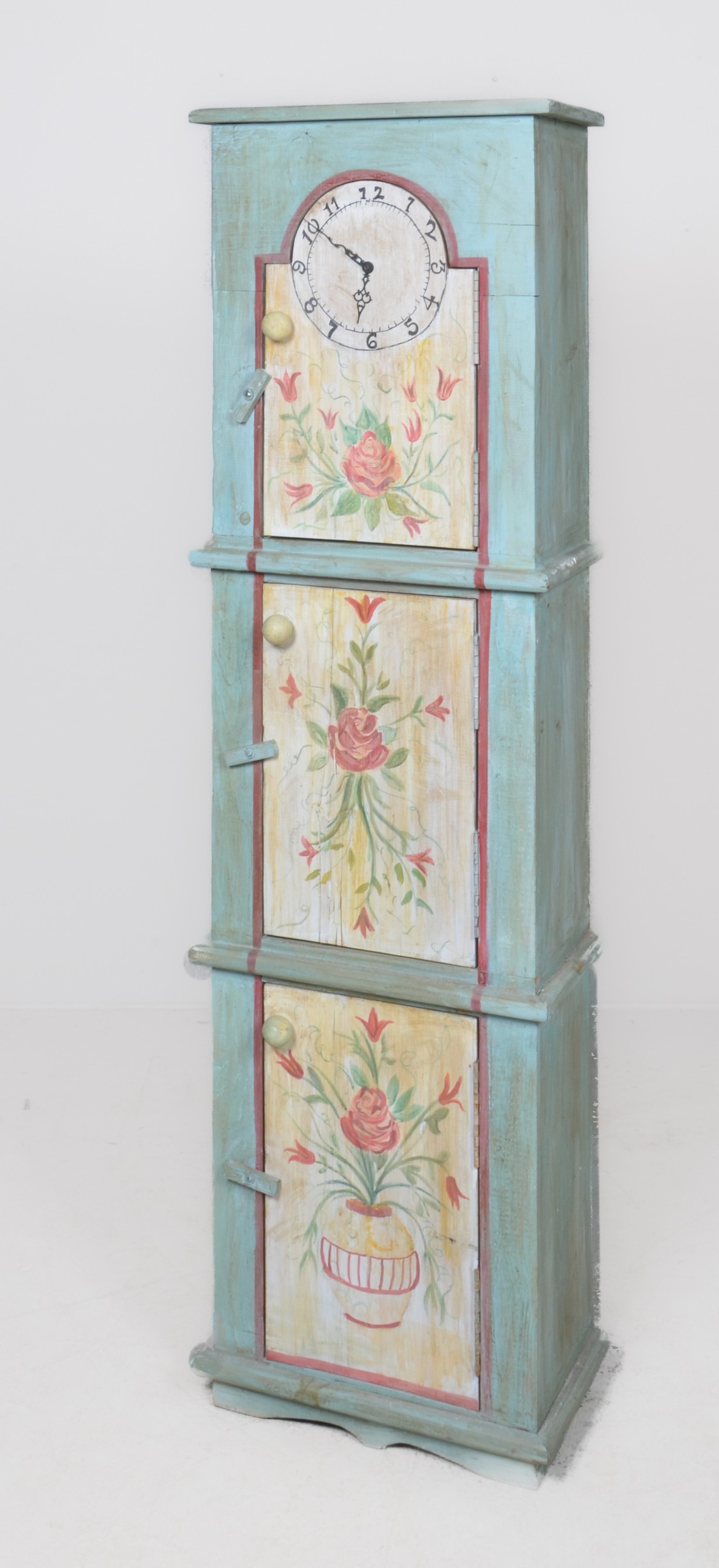 Paint decorated storage cabinet with