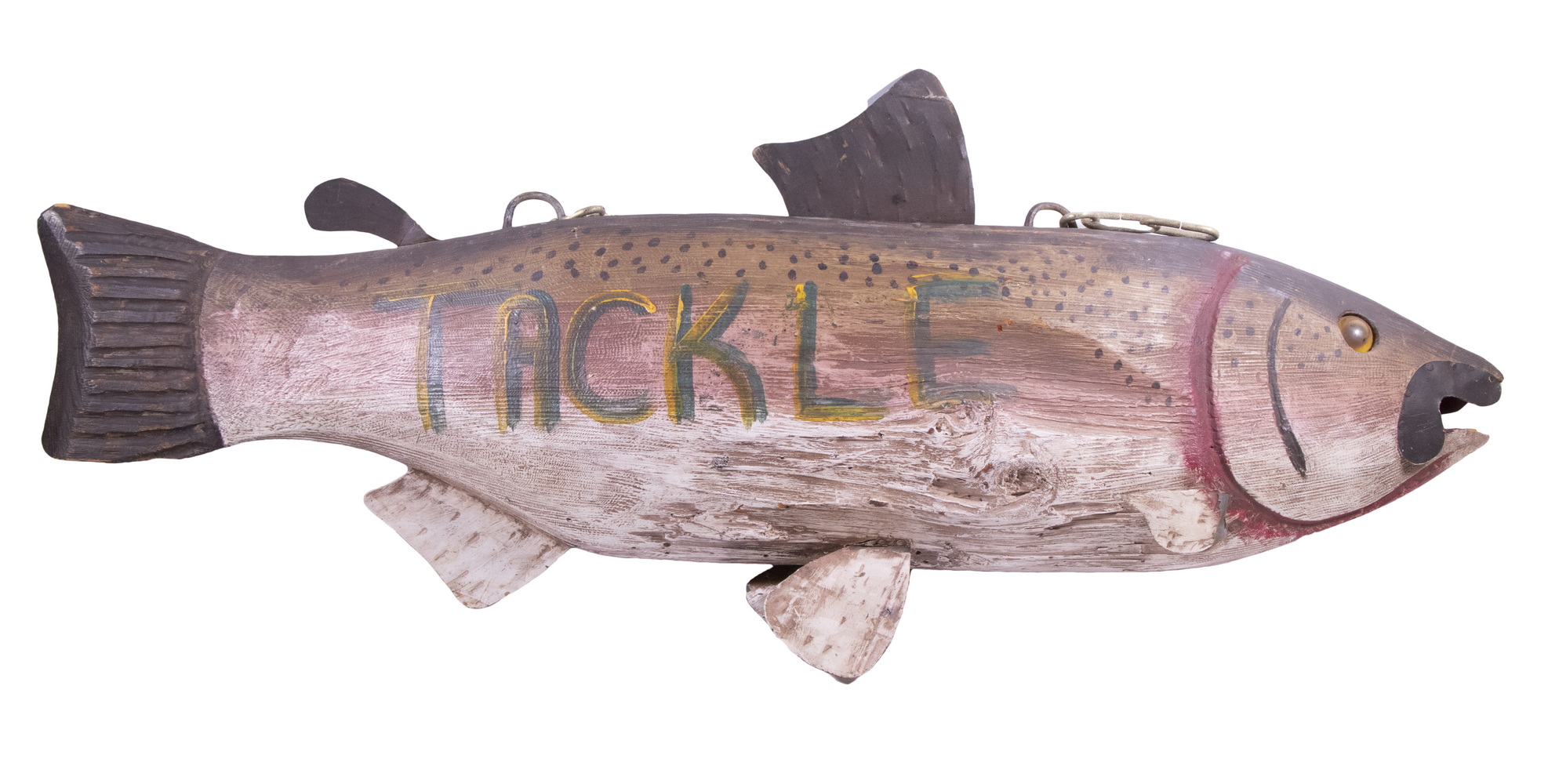 FOLK ART FISH FORM "TACKLE" TRADE