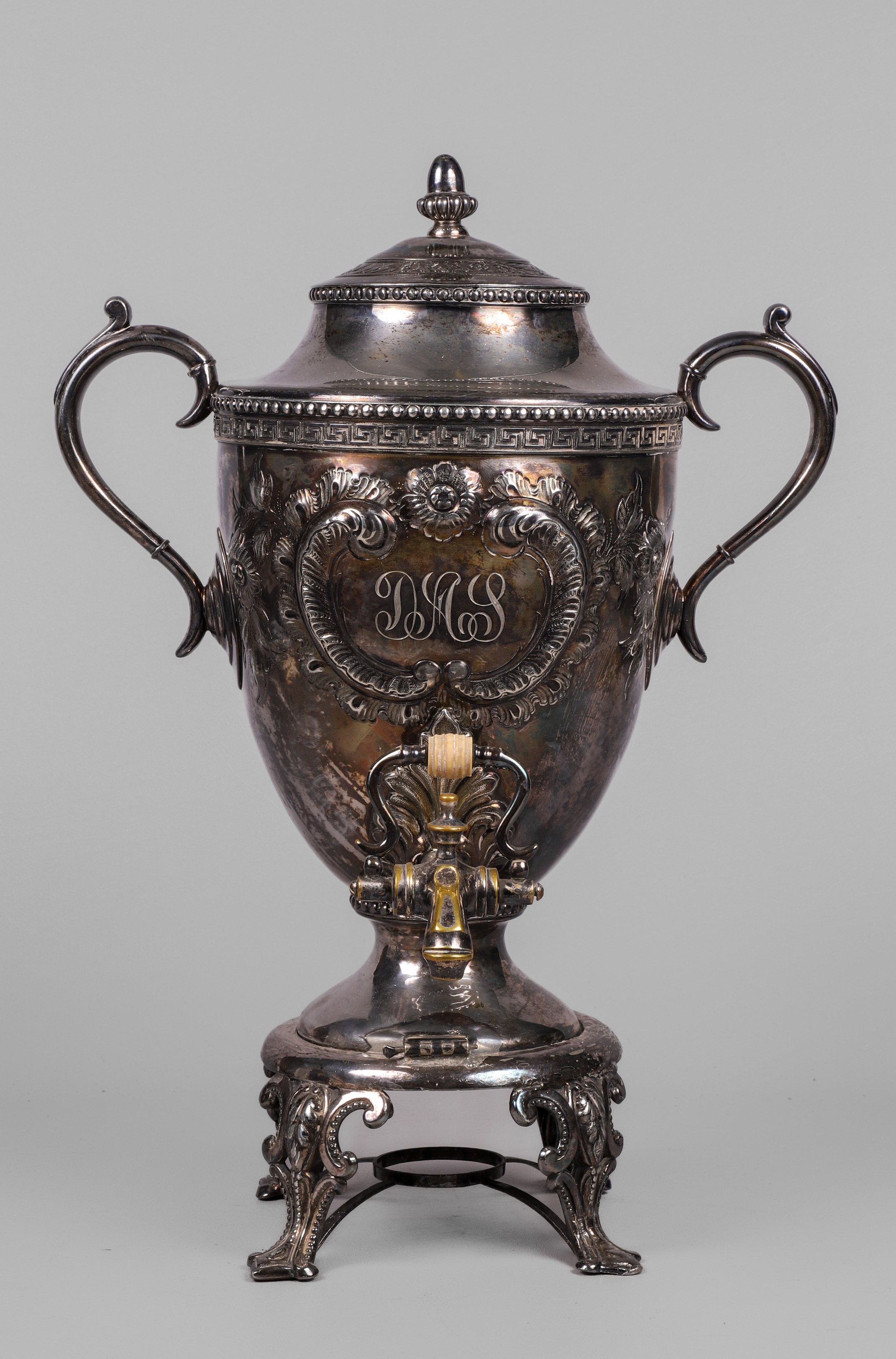 19th C Reed and Barton drink dispenser,