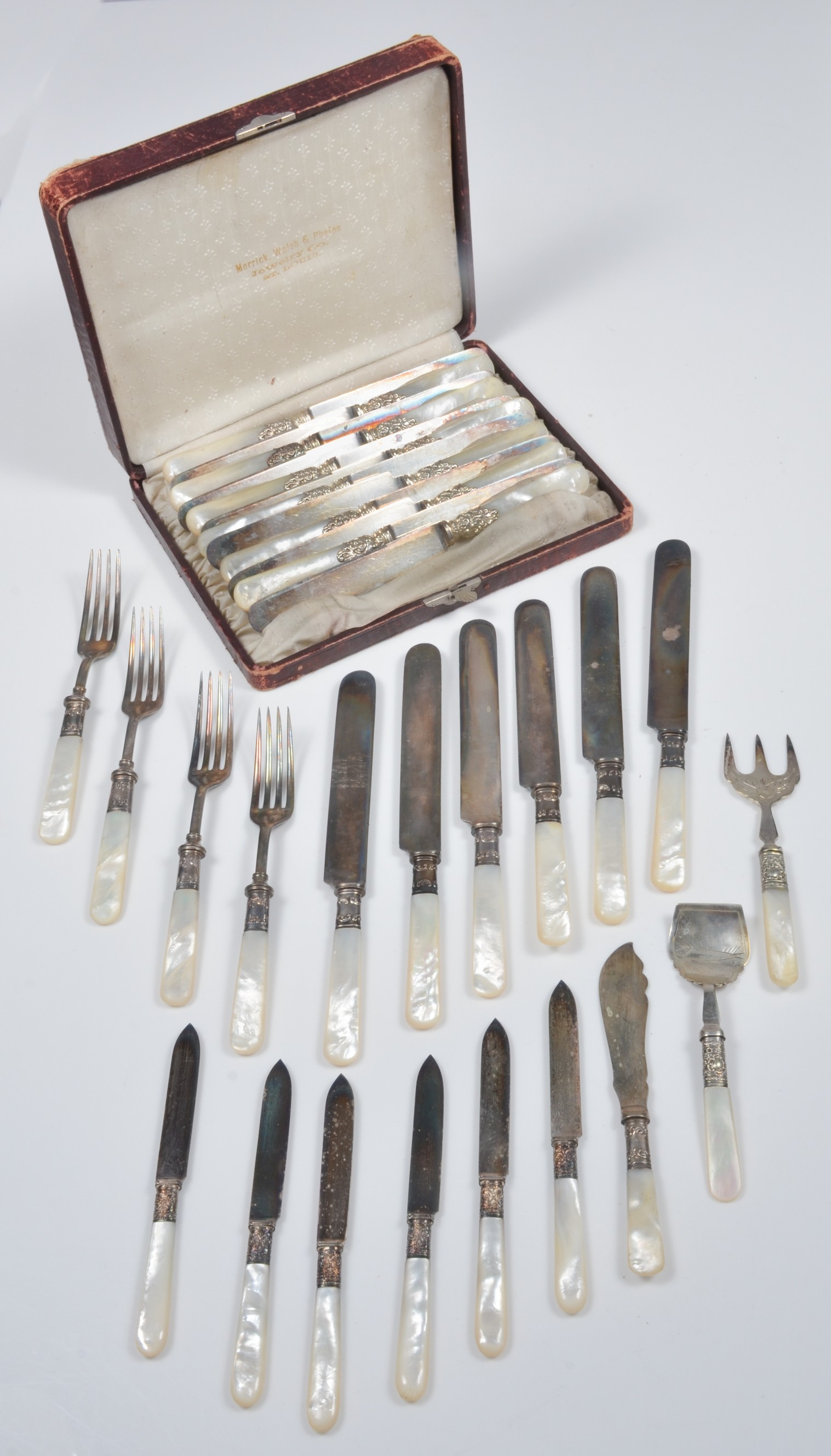 Sterling banded MOP handled flatware