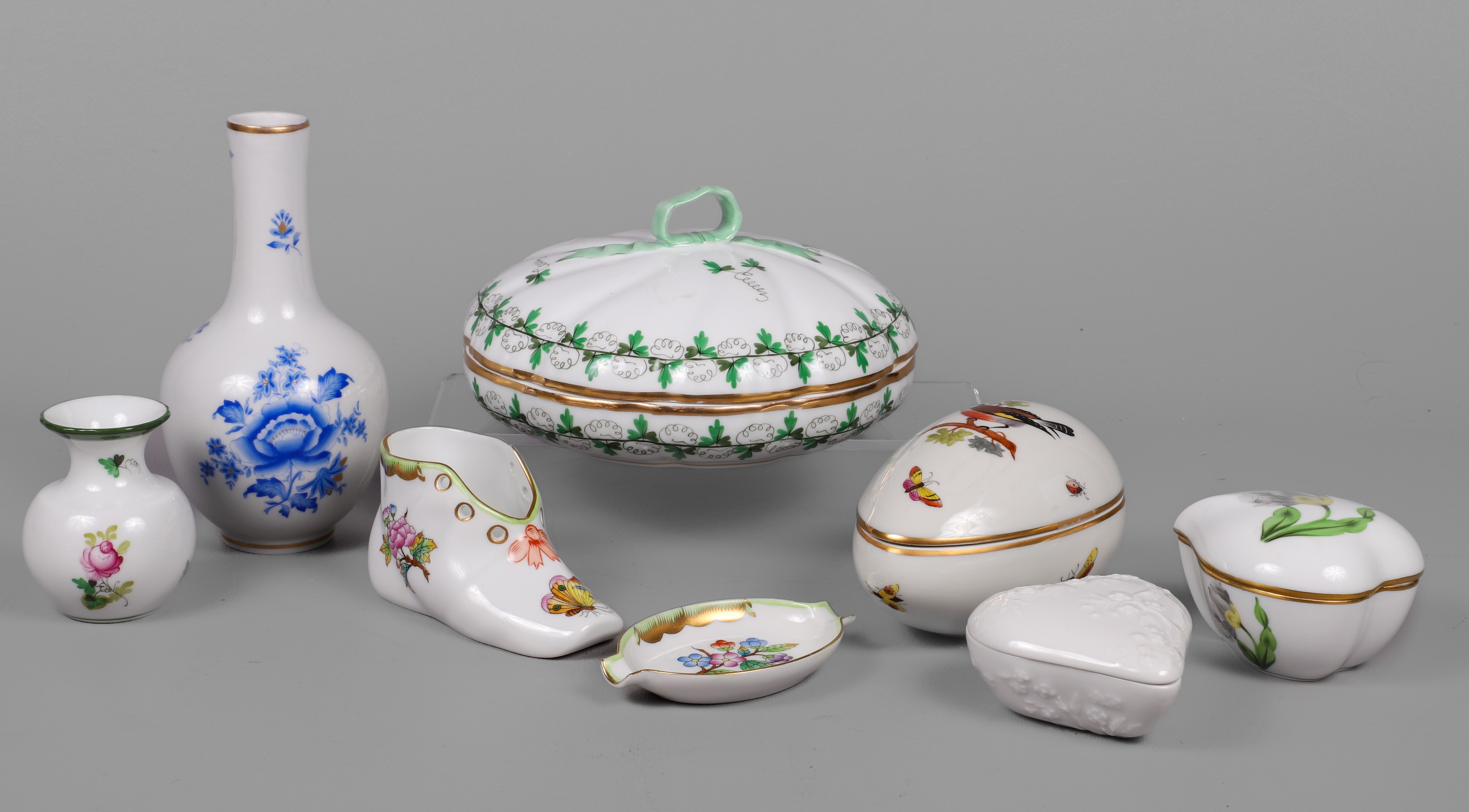 (8) Pcs porcelain, c/o Herend Persil