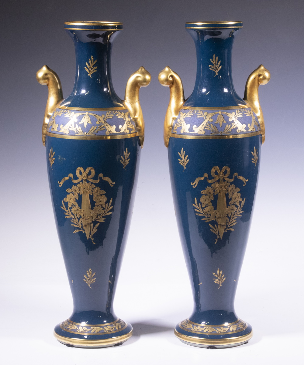 PR FRENCH PORCELAIN VASES Pair