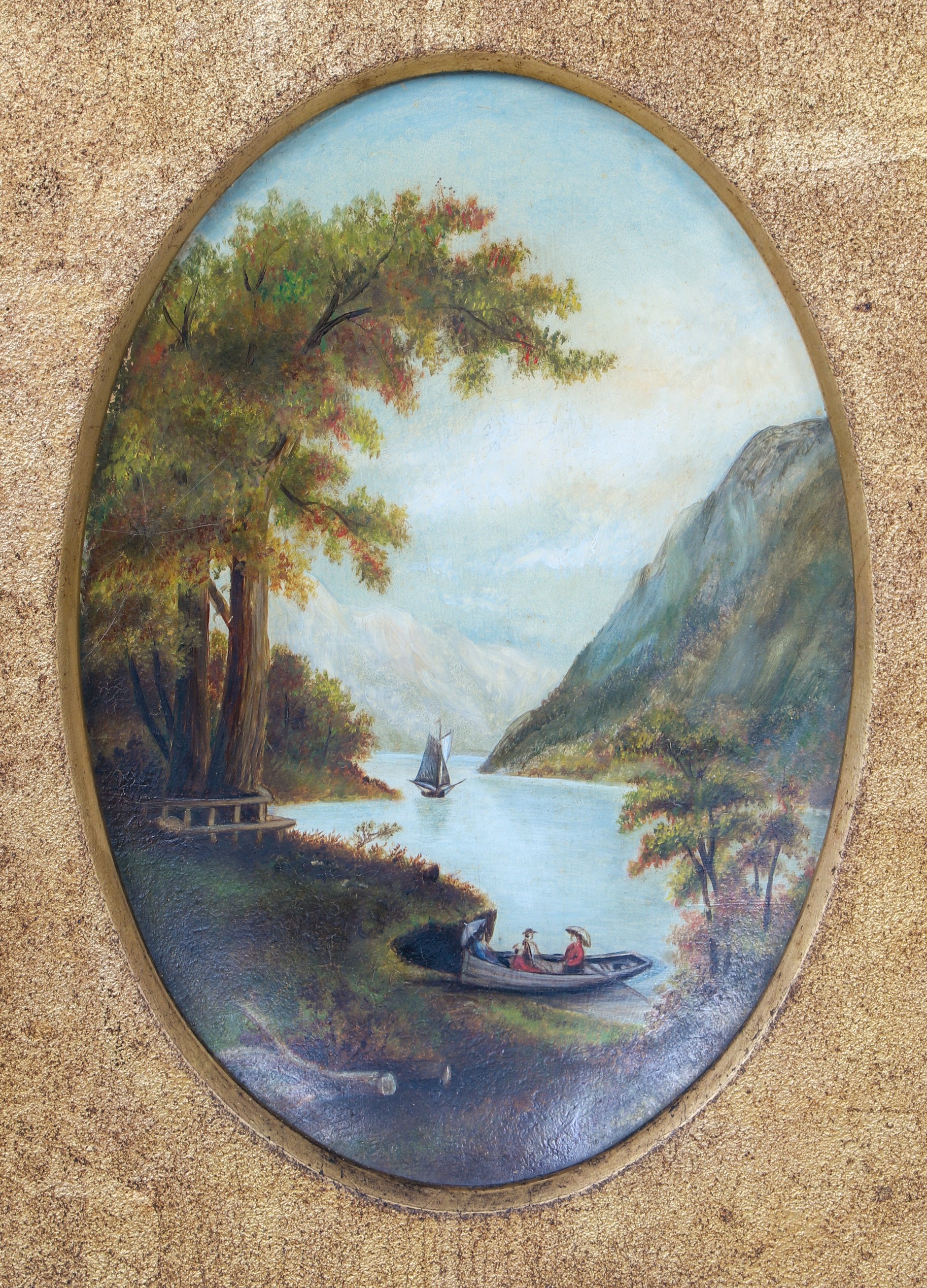 19th Hudson River landscape painting  3b69ce