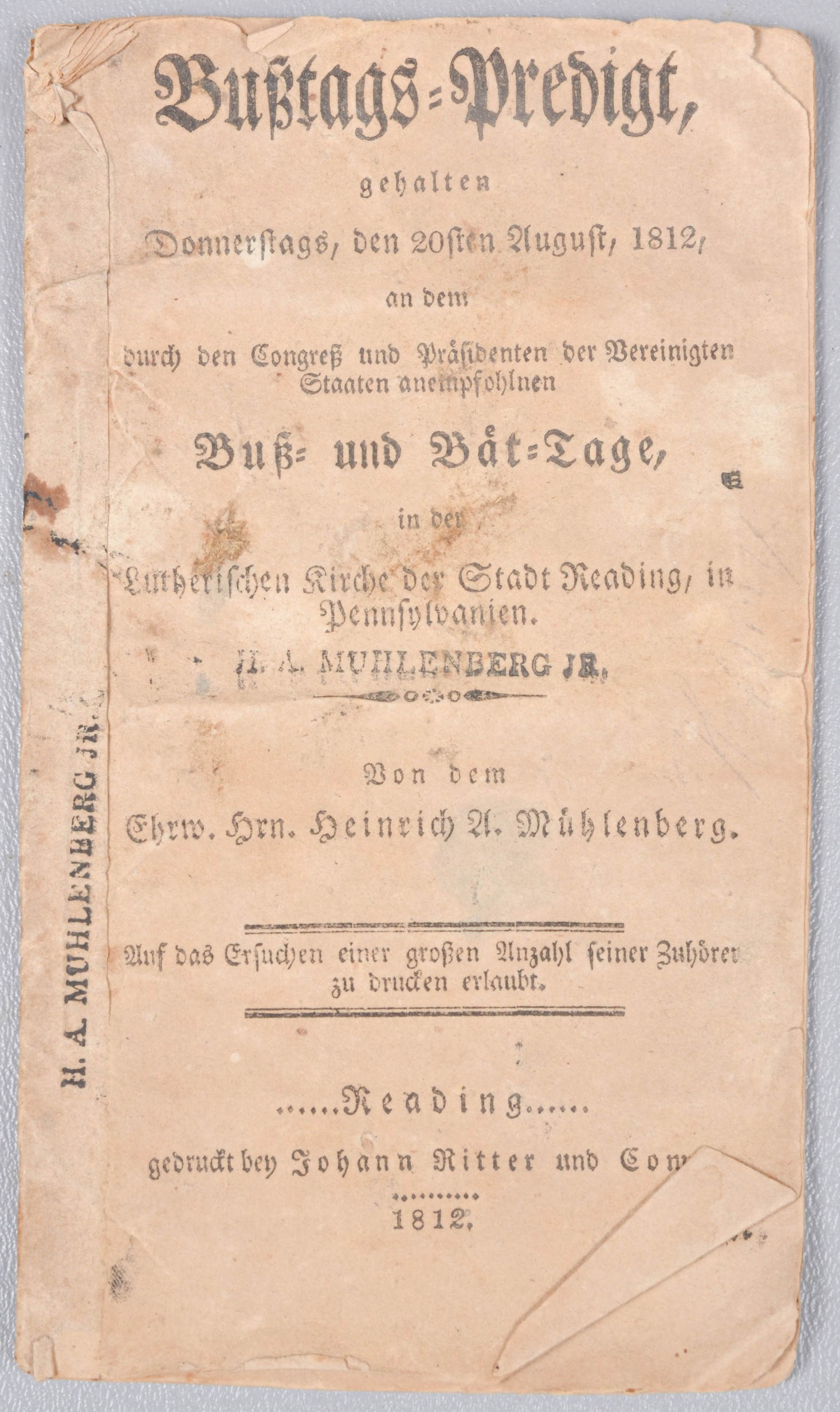 A pamphlet by Henry Muhlenberg