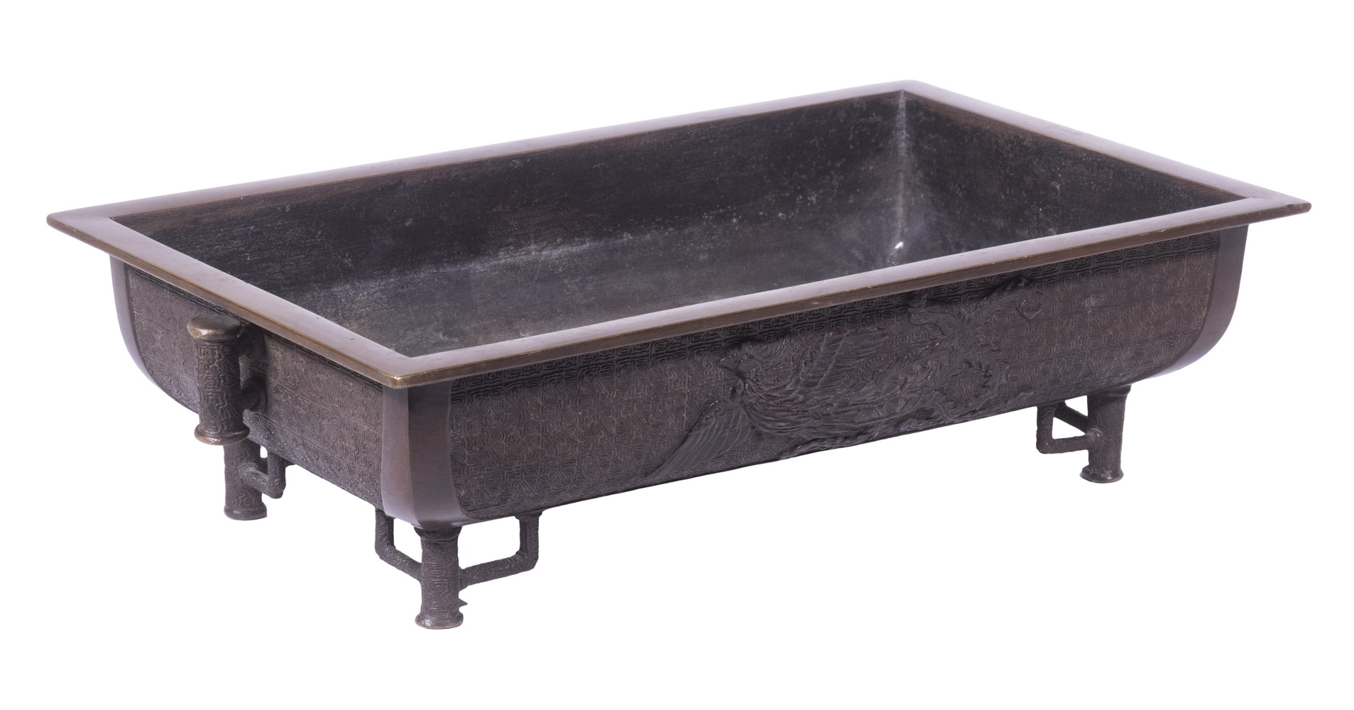 JAPANESE BRONZE PLANTER Large Meiji 3b6a84