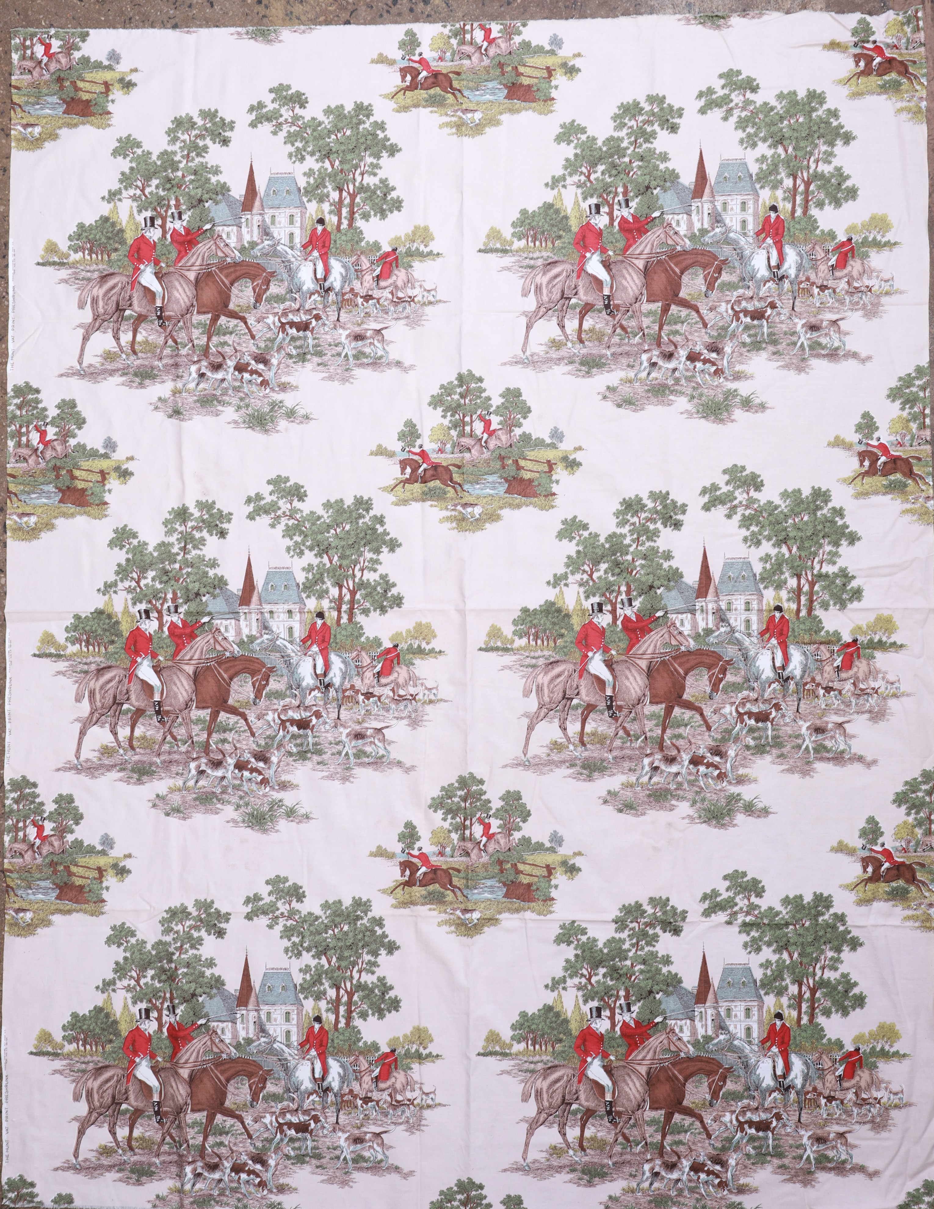 The Hunt cotton toile fabric portion  3b6a9f