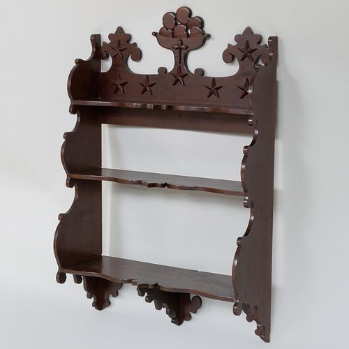 VICTORIAN WALNUT HANGING SHELF42 3b9227