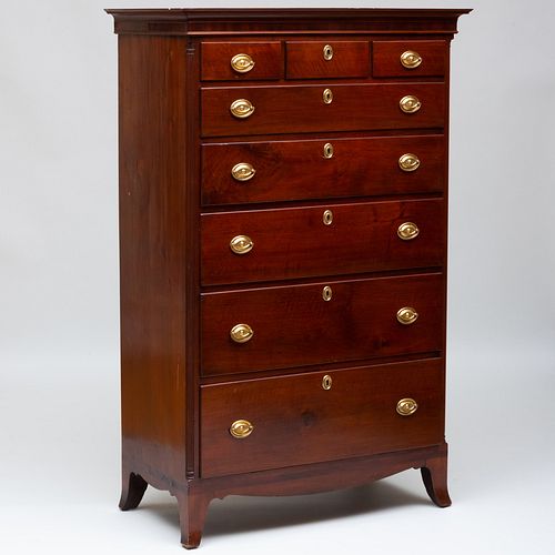 FEDERAL WALNUT TALL CHEST OF DRAWERS  3b929b