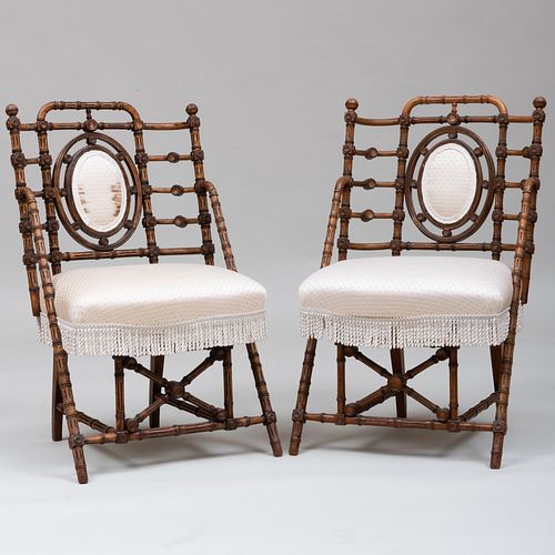 PAIR OF NEO GREC WALNUT PARLOR 3b931c