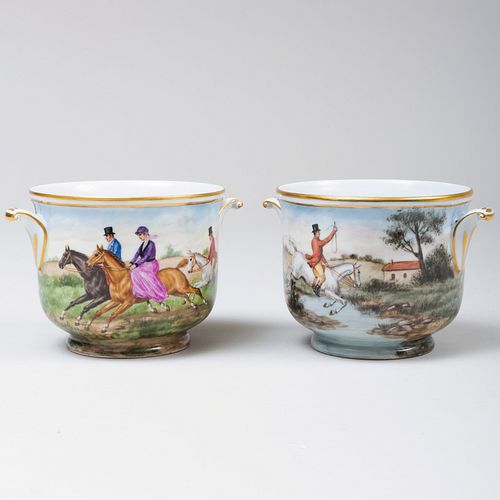 PAIR OF LIMOGES PORCELAIN GLASS 3b9378