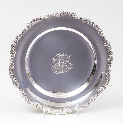 ITALIAN SILVER MONOGRAMMED CHARGERMarked 3b9399