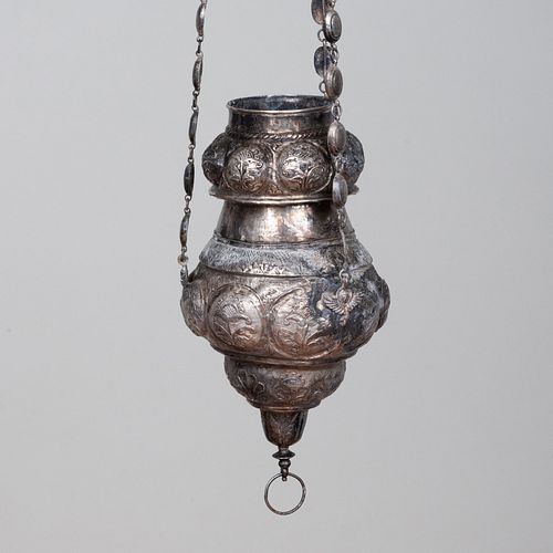 PAIR OF SILVER HANGING URNS POSSIBLY 3b93a1