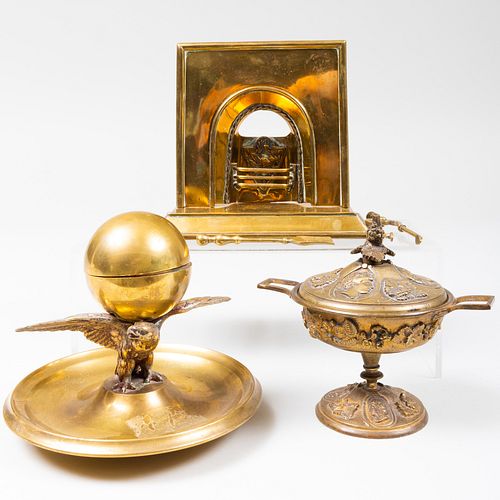 GROUP OF BRASS AND BRONZE TABLE