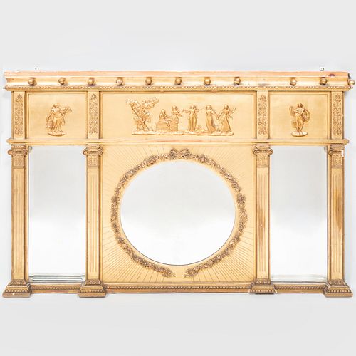 REGENCY STYLE GILTWOOD OVERMANTLE