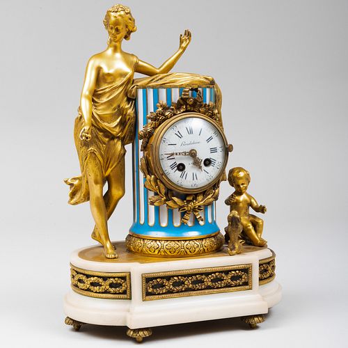 LOUIS XVI GILT-BRONZE, PORCELAIN