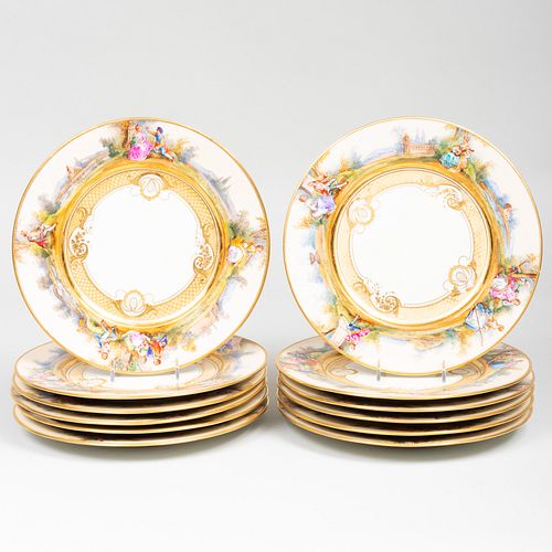 SET OF TWLEVE BERLIN PORCELAIN 3b9457